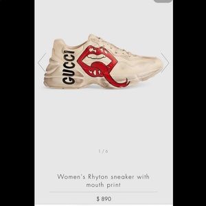 WOMENS RHYTON SNEAKER WITH MOUTH PRINT